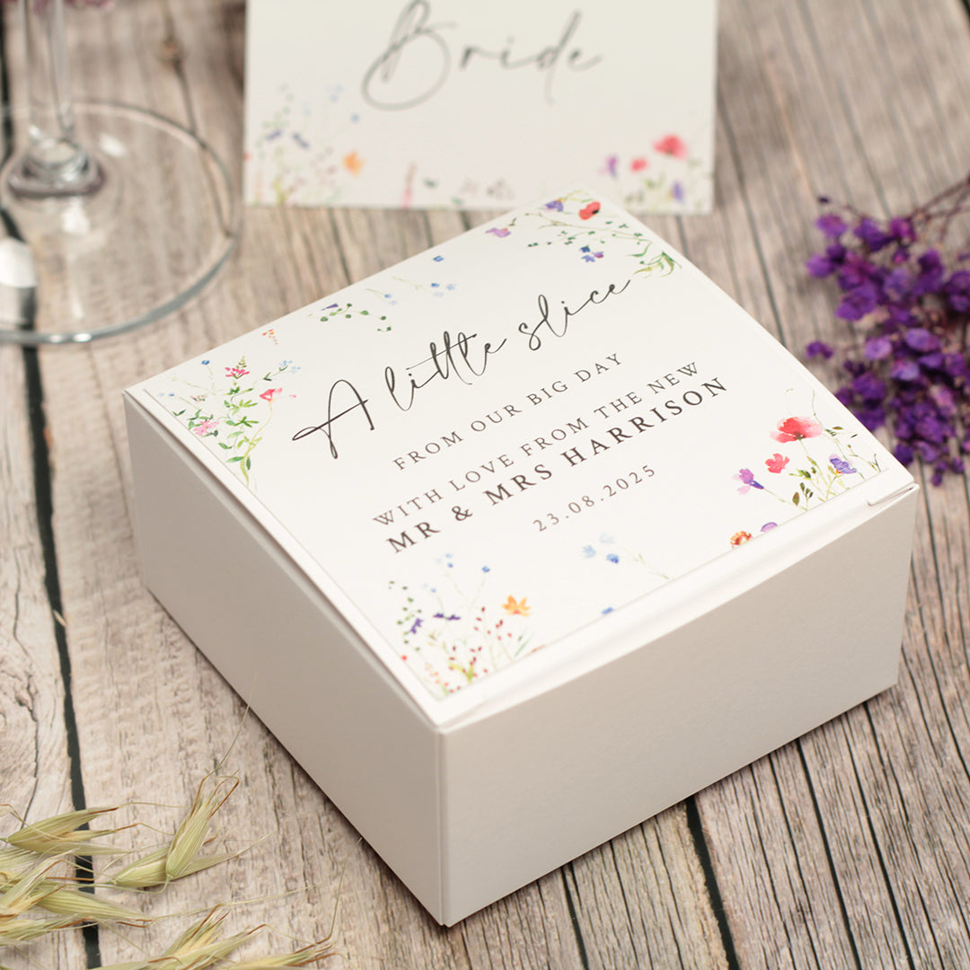 Watercolour Wildflower Cake Box-Weddings by Lumi