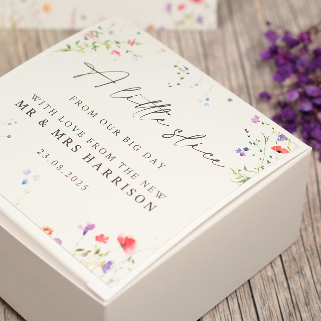 Watercolour Wildflower Cake Box-Weddings by Lumi