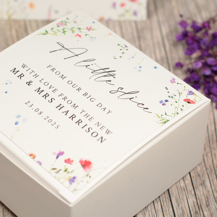 Watercolour Wildflower Cake Box-Weddings by Lumi