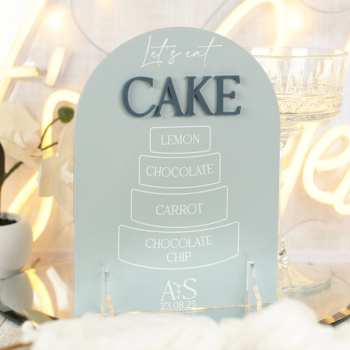Manhattan Wedding Cake Menu Acrylic Sign