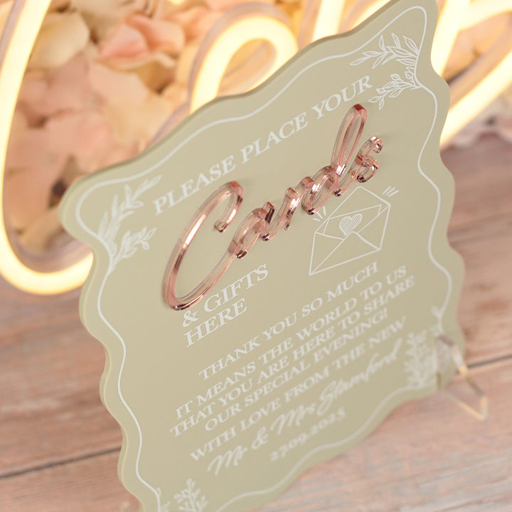 Wavy Edge Cards and Gifts Acrylic Sign