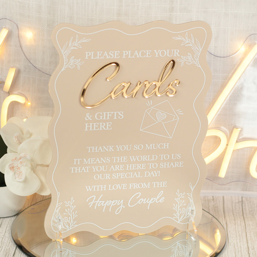 Wavy Edge Cards and Gifts Acrylic Sign