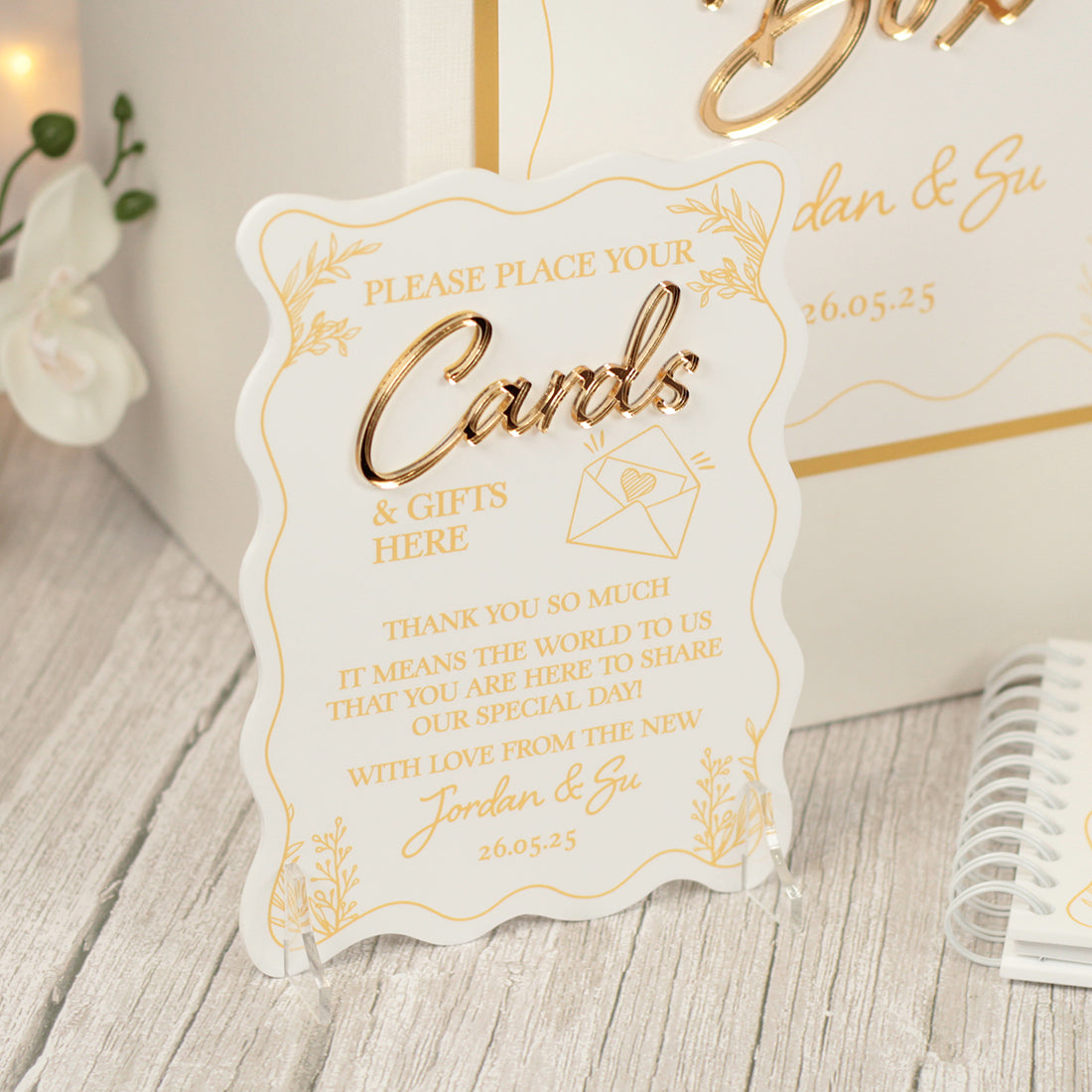 Wavy Edge Cards and Gifts Acrylic Sign