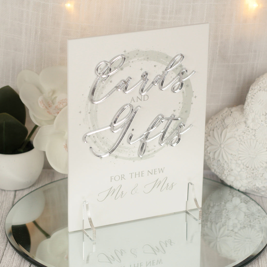 Sparkly Circle Cards and Gifts Acrylic Sign