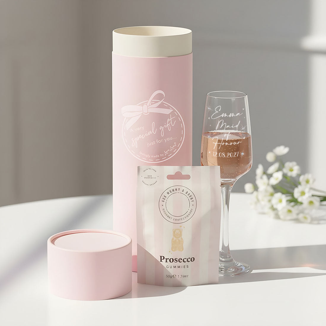 Diamante Embellished Bridal Party Wedding Champagne Flute