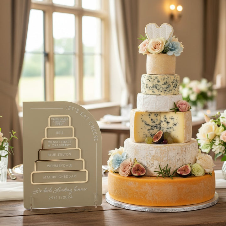 Modern Arch Cheese Cake Tower Flavour Acrylic Sign