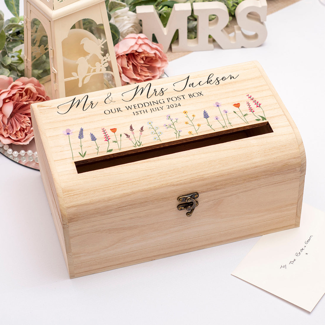Wild Flowers Wedding Cards Post Box Chest-Weddings by Lumi