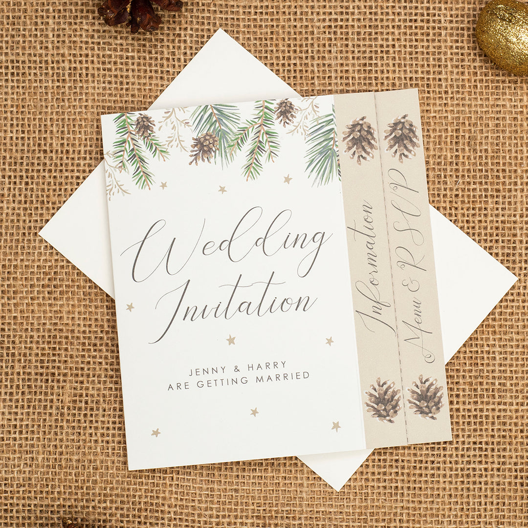 Winter Fern Concertina Wedding Invitation-Weddings by Lumi