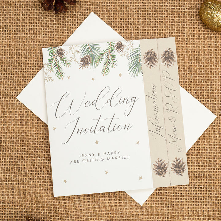 Winter Fern Concertina Wedding Invitation-Weddings by Lumi