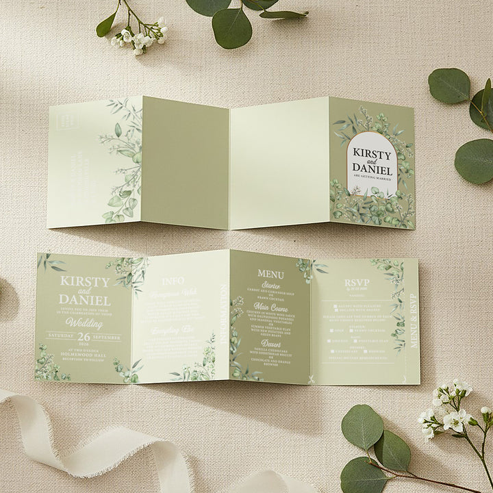 Eucalyptus Concertina Wedding Invitation