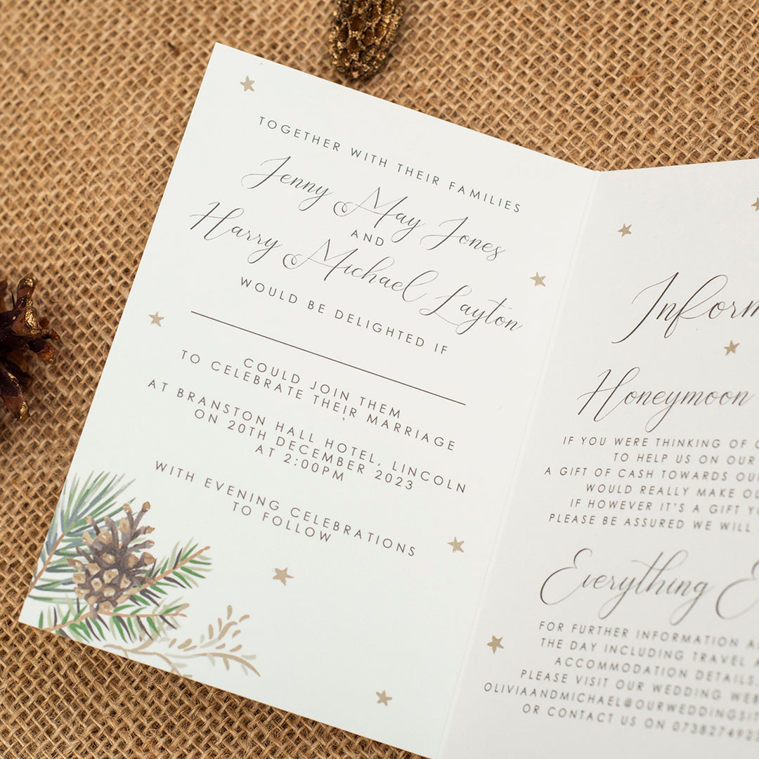 Winter Fern Concertina Wedding Invitation-Weddings by Lumi