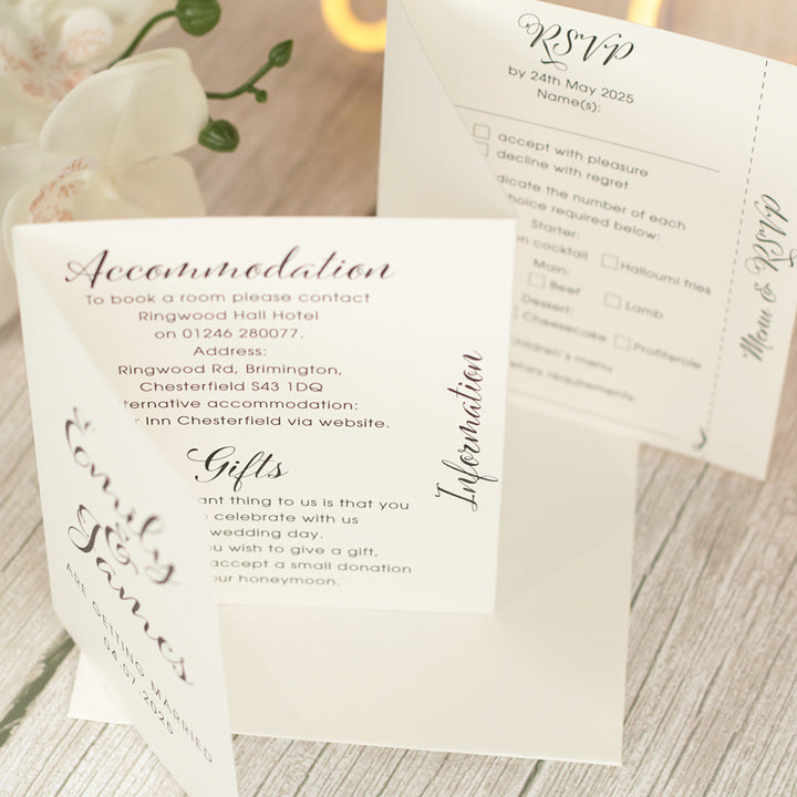 Elegant Script Concertina Wedding Invitation-Weddings by Lumi