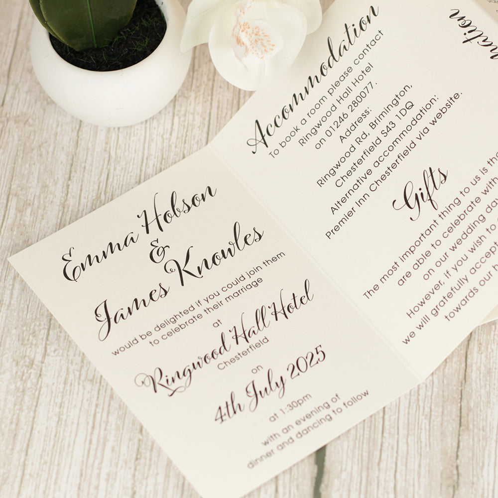 Elegant Script Concertina Wedding Invitation-Weddings by Lumi
