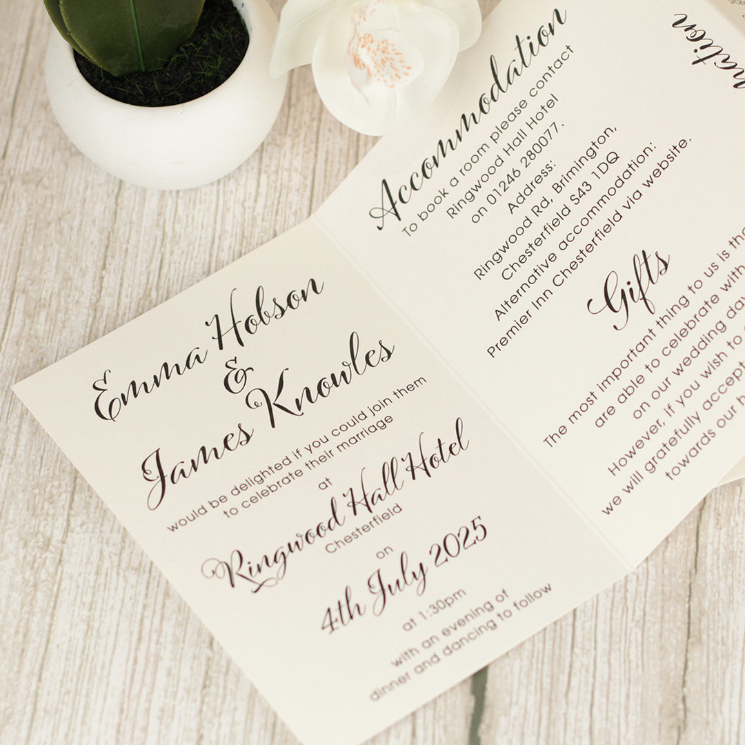 Elegant Script Concertina Wedding Invitation-Weddings by Lumi