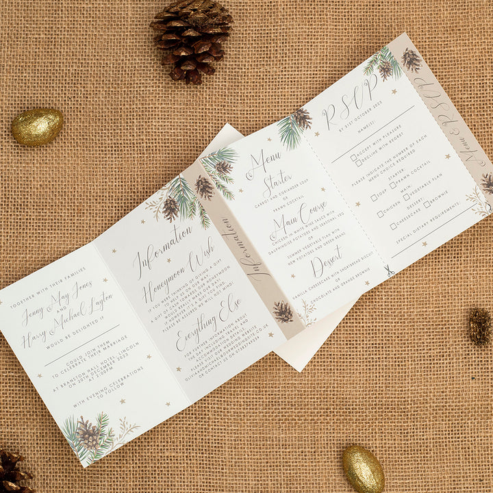 Winter Fern Concertina Wedding Invitation-Weddings by Lumi