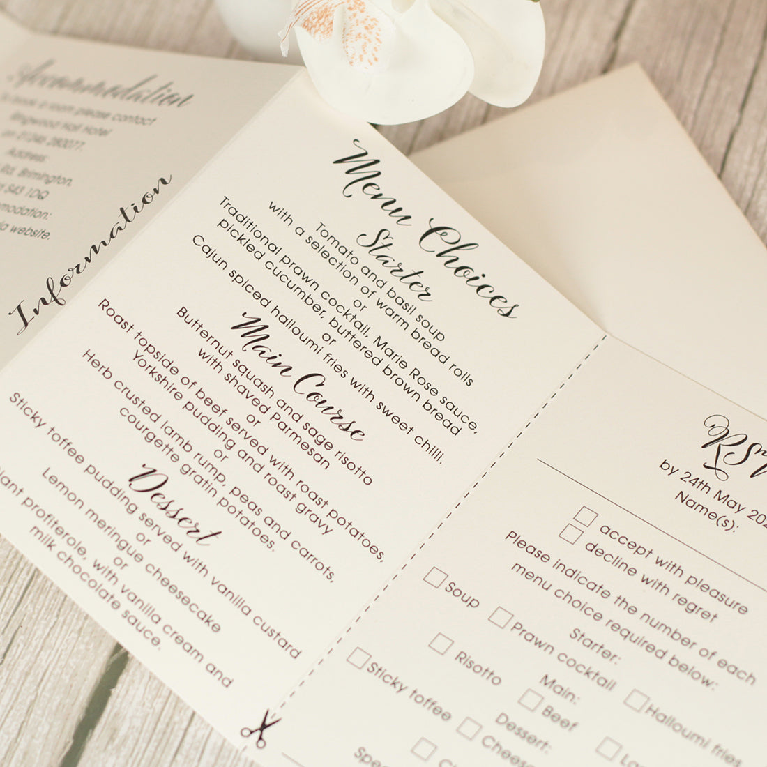 Elegant Script Concertina Wedding Invitation