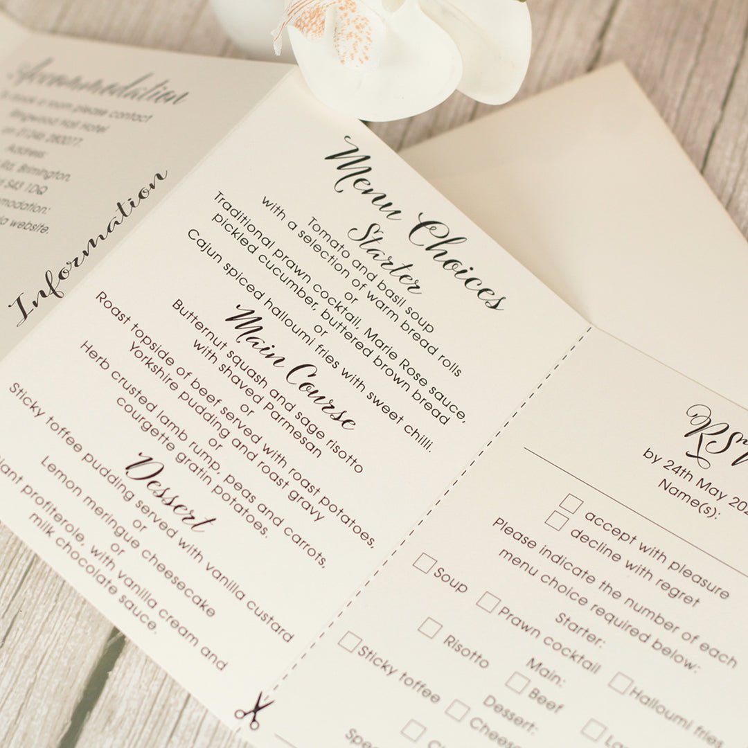 Elegant Script Concertina Wedding Invitation-Weddings by Lumi