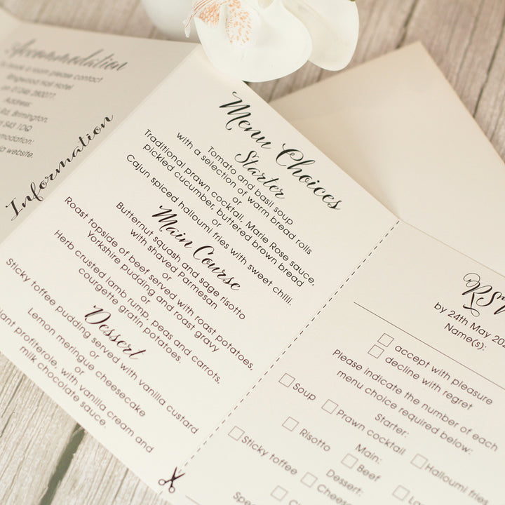 Elegant Script Concertina Wedding Invitation-Weddings by Lumi