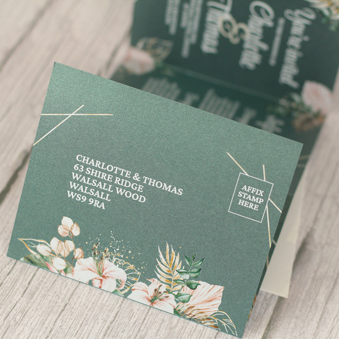 Tropical Boho Concertina Wedding Invitation