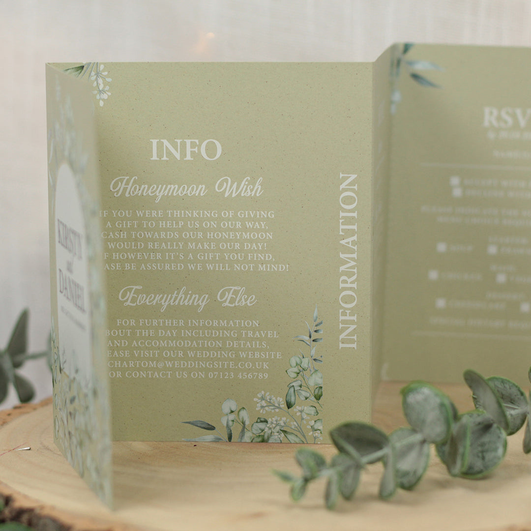 Eucalyptus Concertina Wedding Invitation