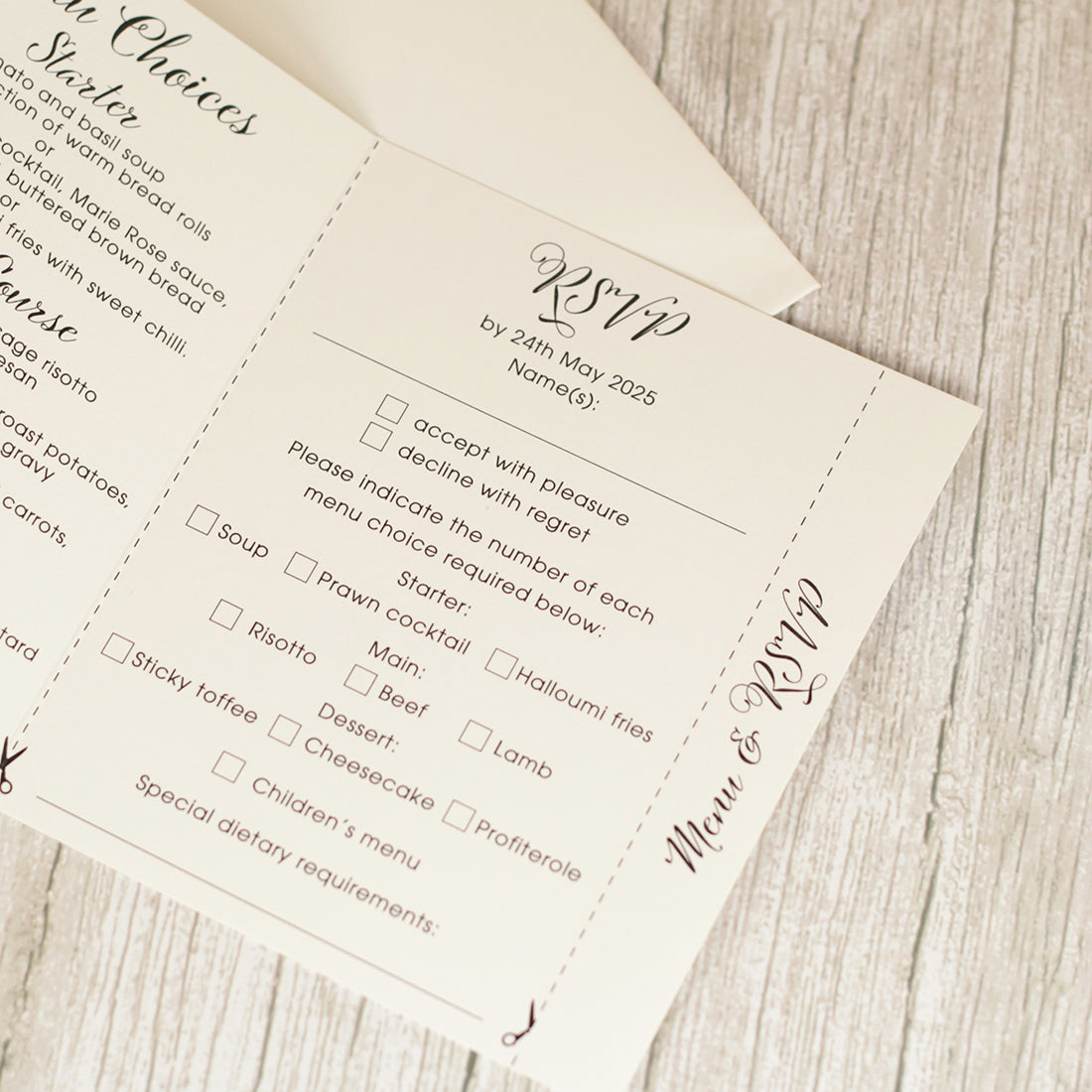 Elegant Script Concertina Wedding Invitation