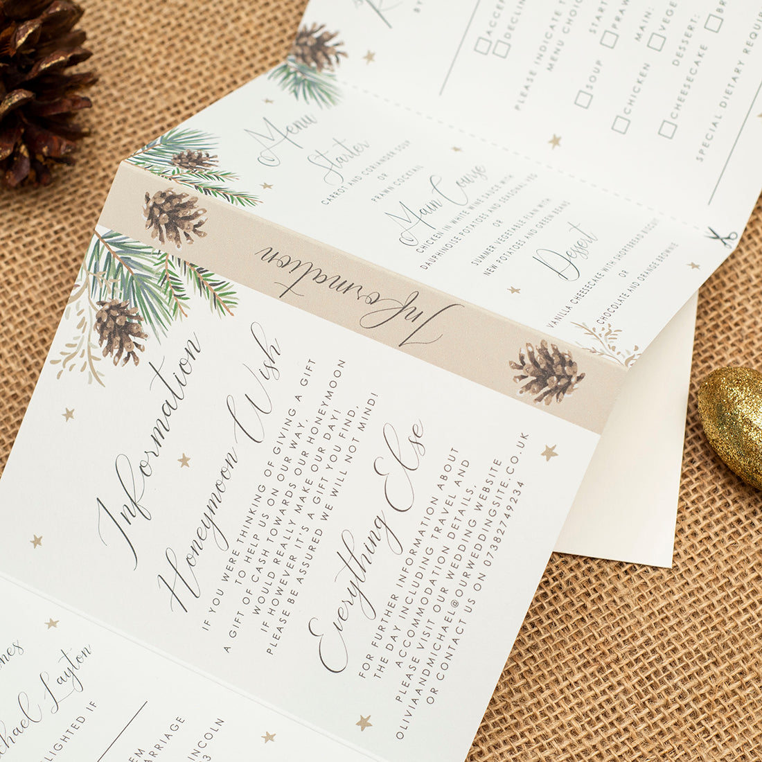 Lace Heirloom Concertina Wedding Invitation