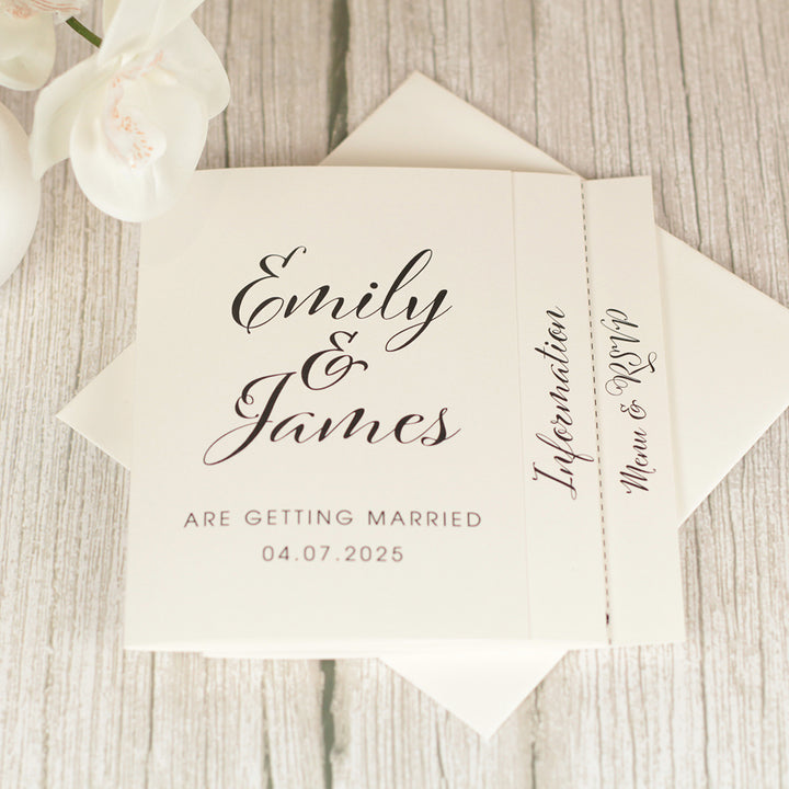 Elegant Script Concertina Wedding Invitation-Weddings by Lumi