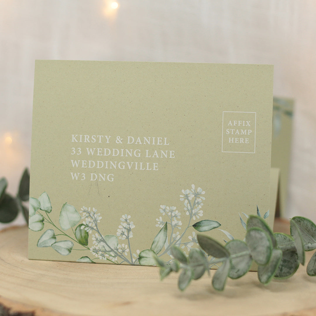 Eucalyptus Concertina Wedding Invitation