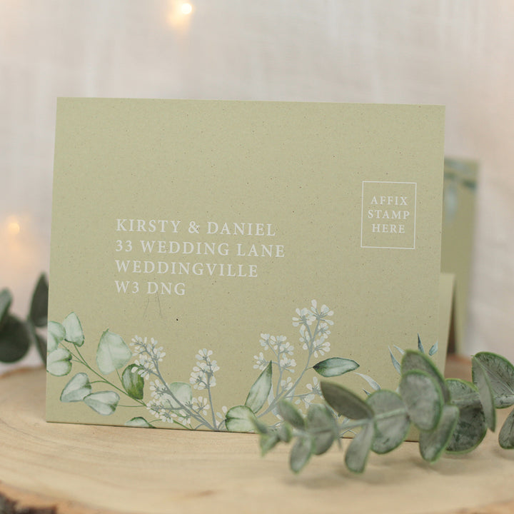 Eucalyptus Concertina Wedding Invitation
