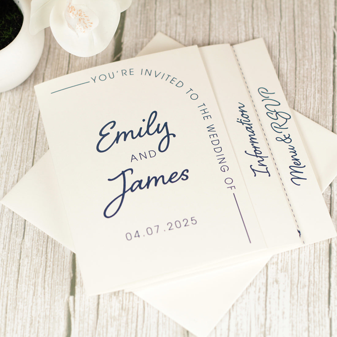 Modern Arch Concertina Wedding Invitation