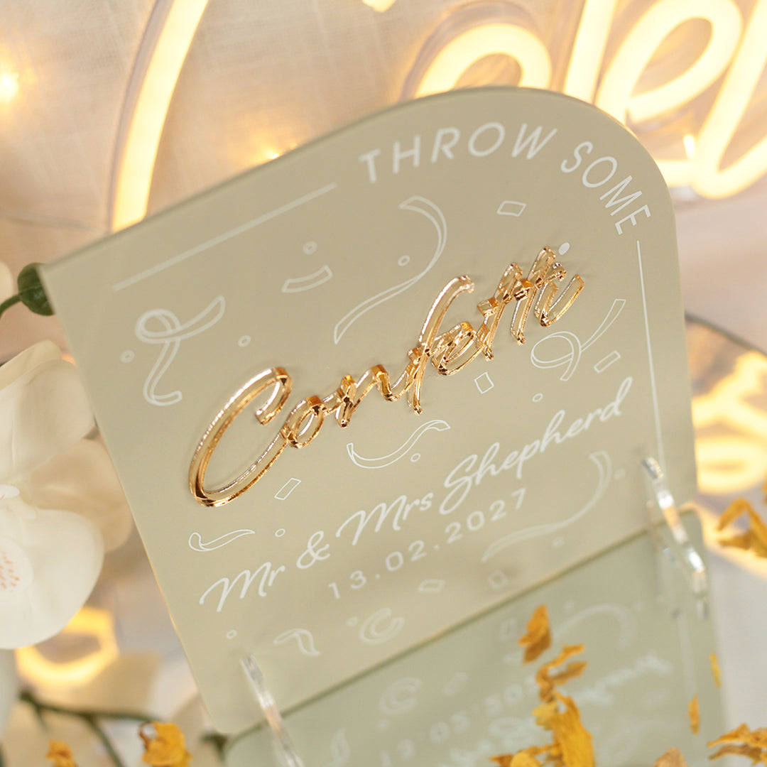 Modern Arch Confetti Acrylic Sign