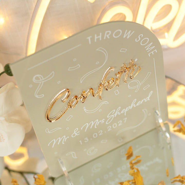 Modern Arch Confetti Acrylic Sign
