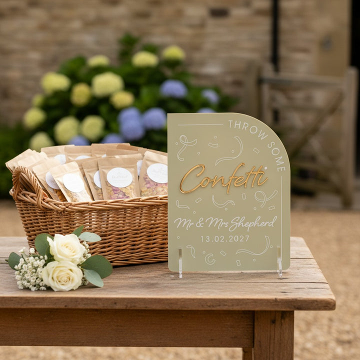 Modern Arch Confetti Acrylic Sign