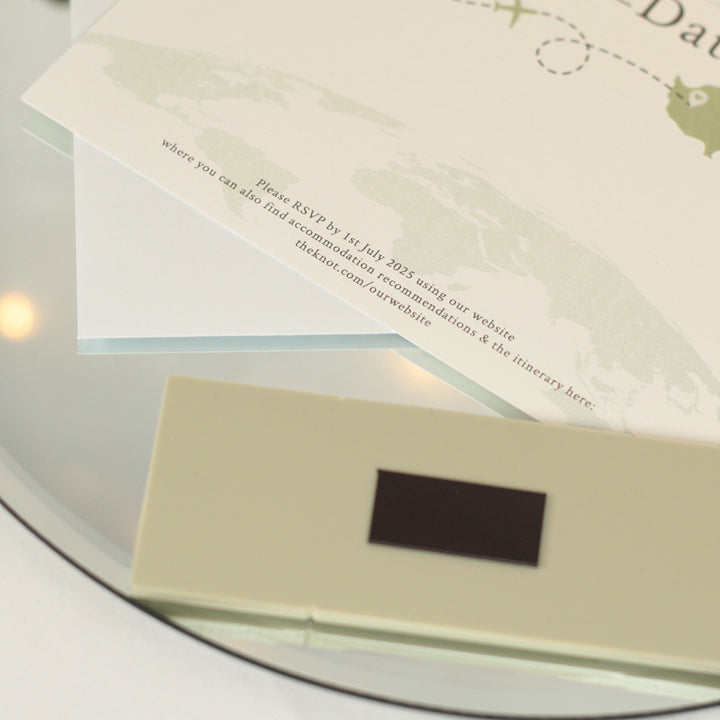 Plane Ticket Destination Wedding Acrylic Invitation Magnet-Weddings by Lumi