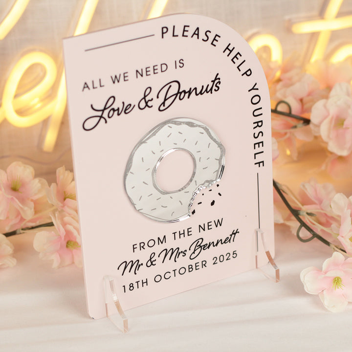 Modern Arch Donut Wall Acrylic Sign-Weddings by Lumi