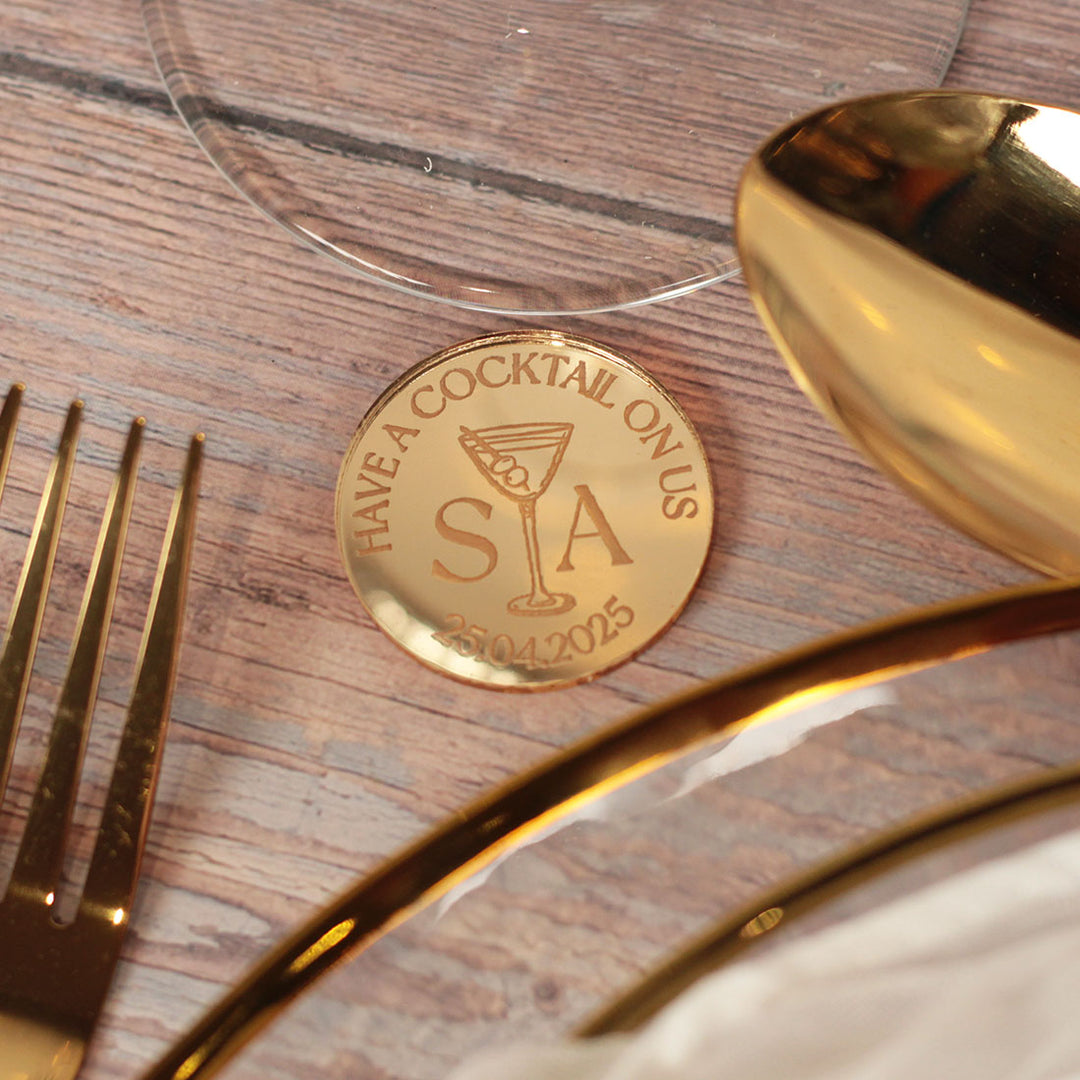 Cocktail Wedding Favour Drinks Tokens