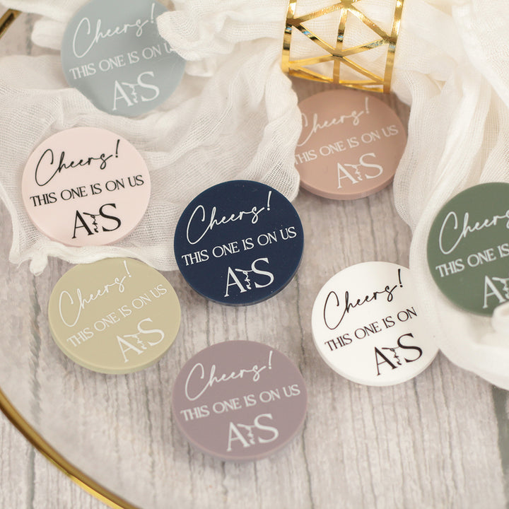 Manhattan Acrylic Wedding Favour Drinks Tokens