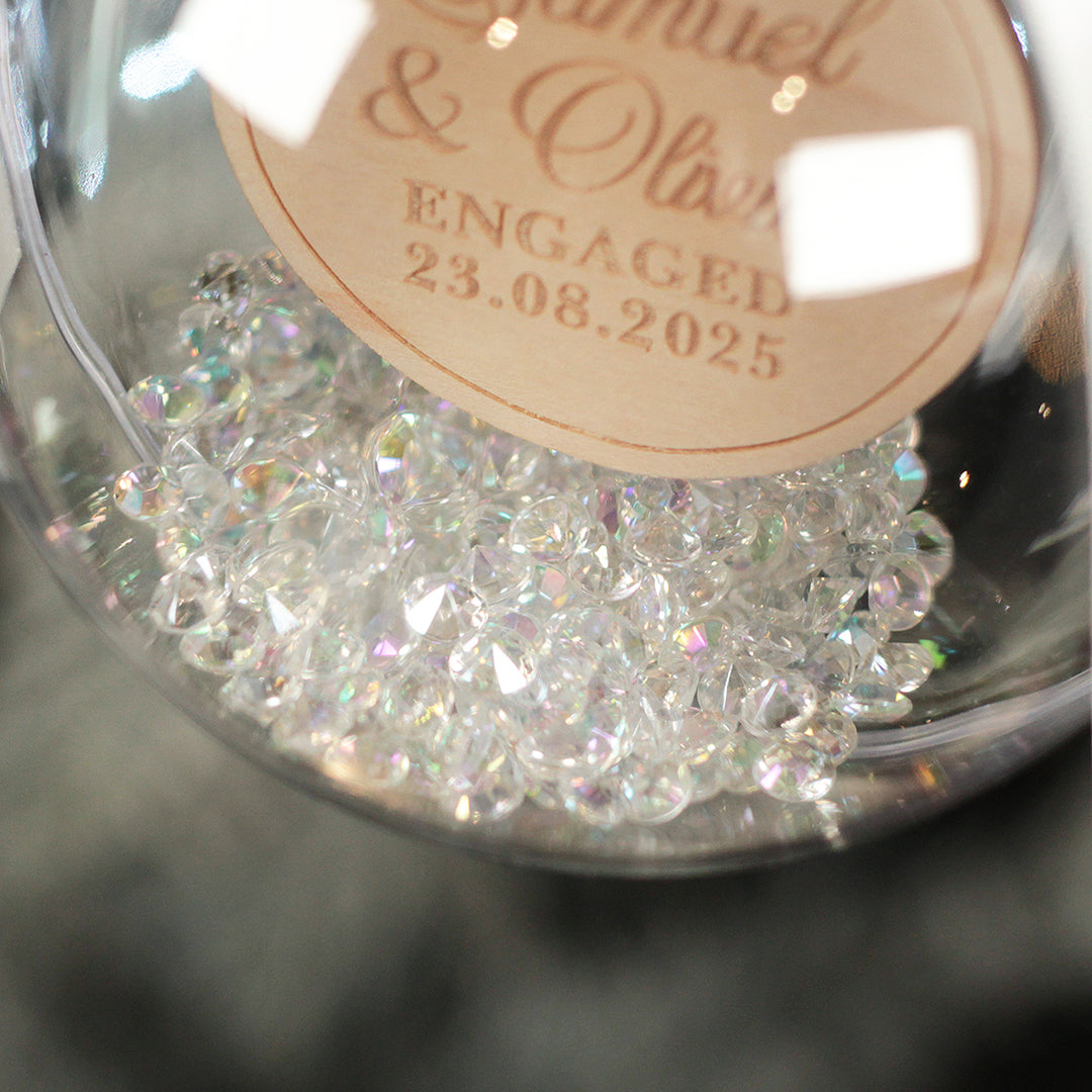 Personalised Engagement Ring Christmas Bauble