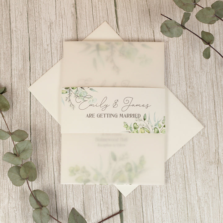 Eucalyptus Vellum Wrapped Invitation Bundle