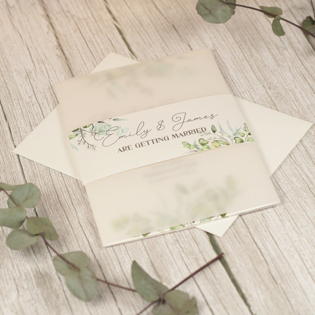 Eucalyptus Vellum Wrapped Invitation Bundle