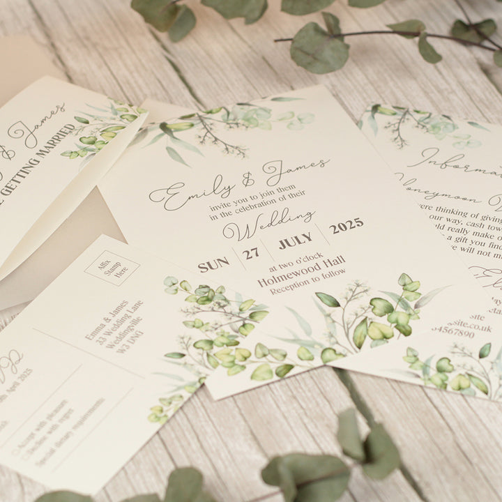 Eucalyptus Vellum Wrapped Invitation Bundle