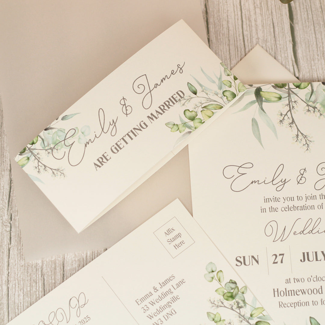 Eucalyptus Vellum Wrapped Invitation Bundle