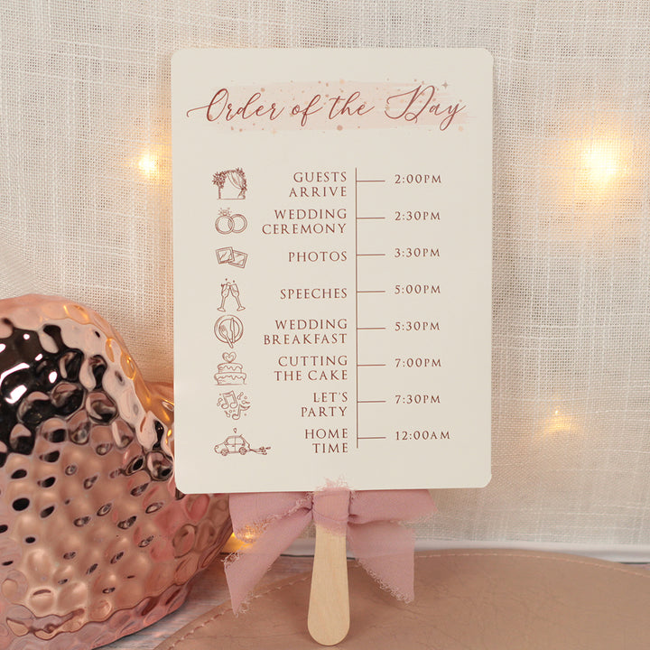 Sparkly Circle Order of the Day Programme Hand Held Fan