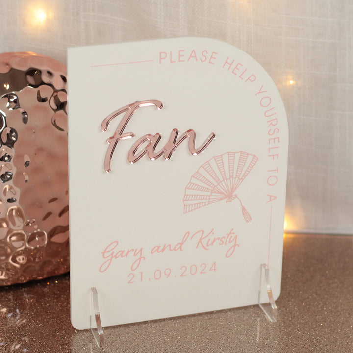 Modern Arch Wedding Fan Acrylic Sign-Weddings by Lumi