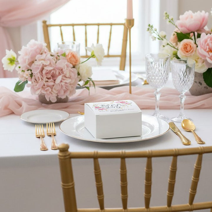 Geometric Floral Heart Wedding Favour Boxes