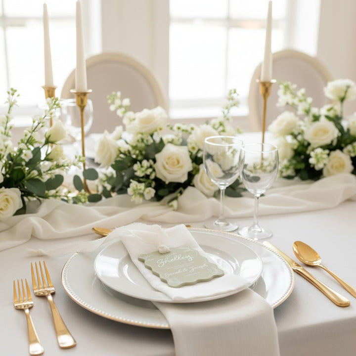 Wavy Edge Acrylic Place Setting Favour Tags