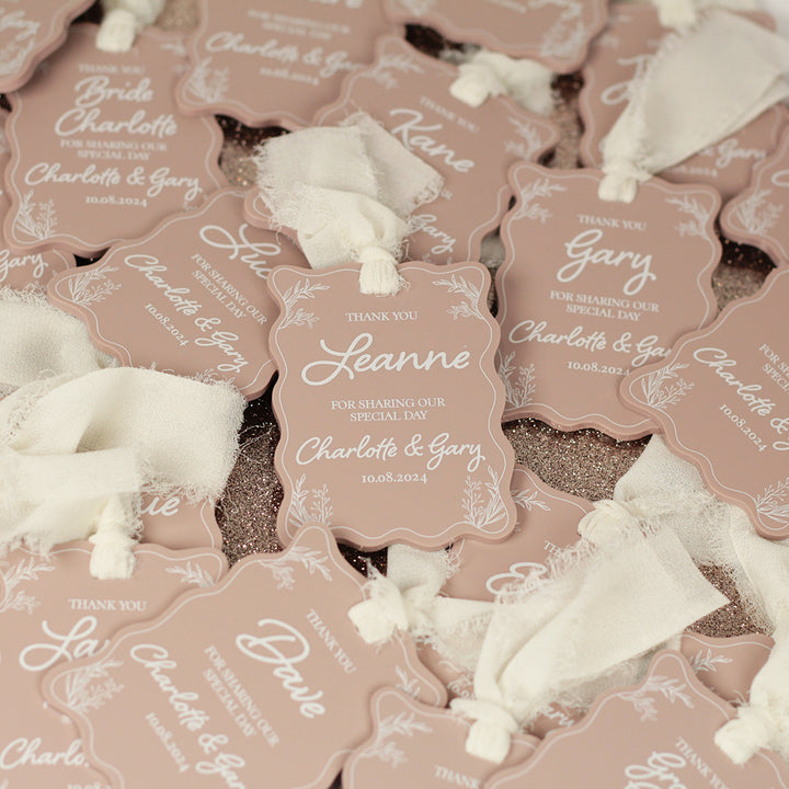 Wavy Edge Acrylic Place Setting Favour Tags-Weddings by Lumi