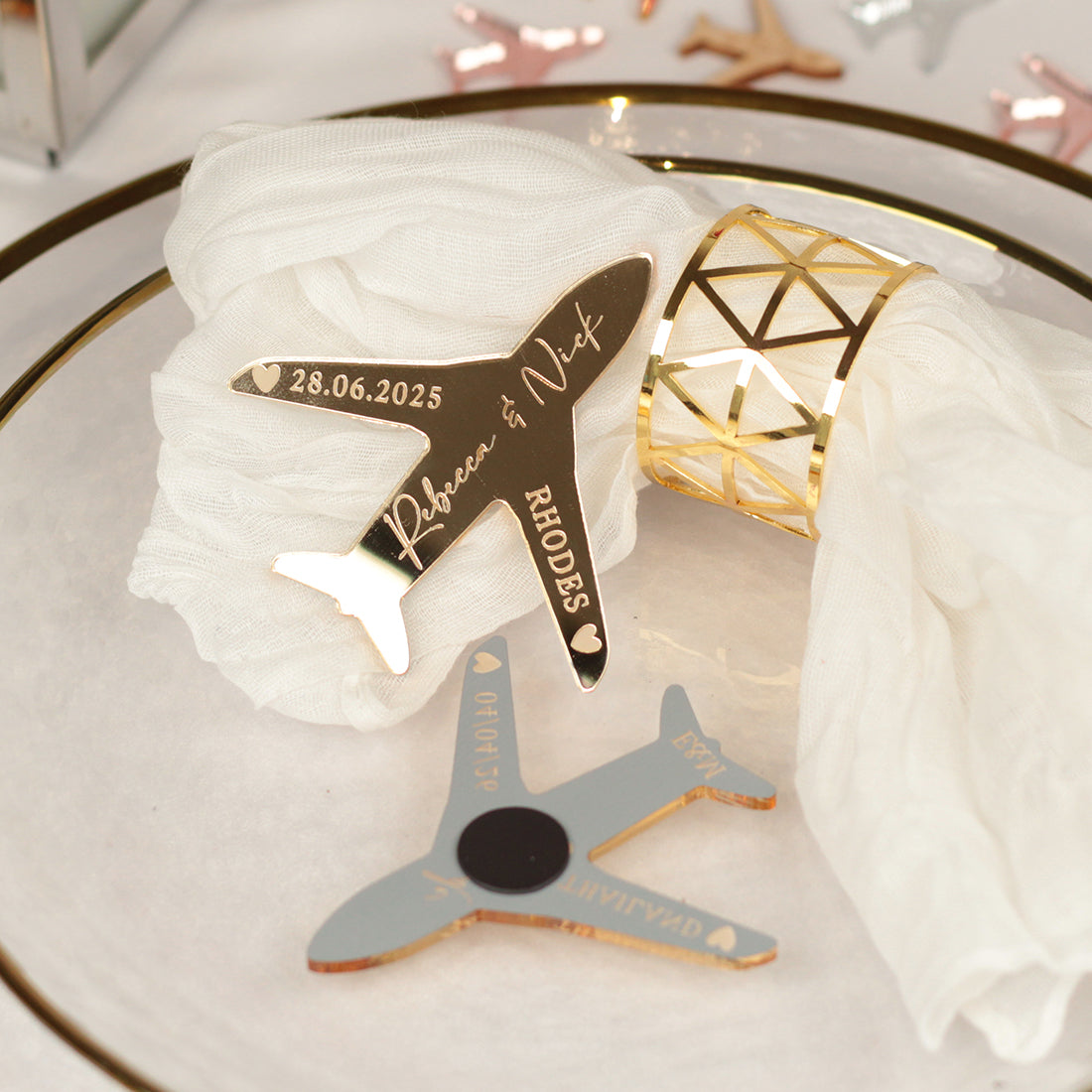 Aeroplane Destination Wedding Favour Magnet