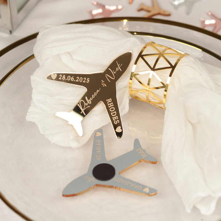 Aeroplane Destination Wedding Favour Magnet-Weddings by Lumi