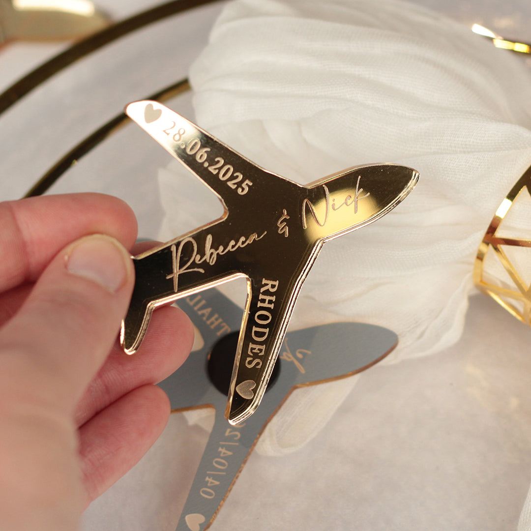 Aeroplane Destination Wedding Favour Magnet-Weddings by Lumi